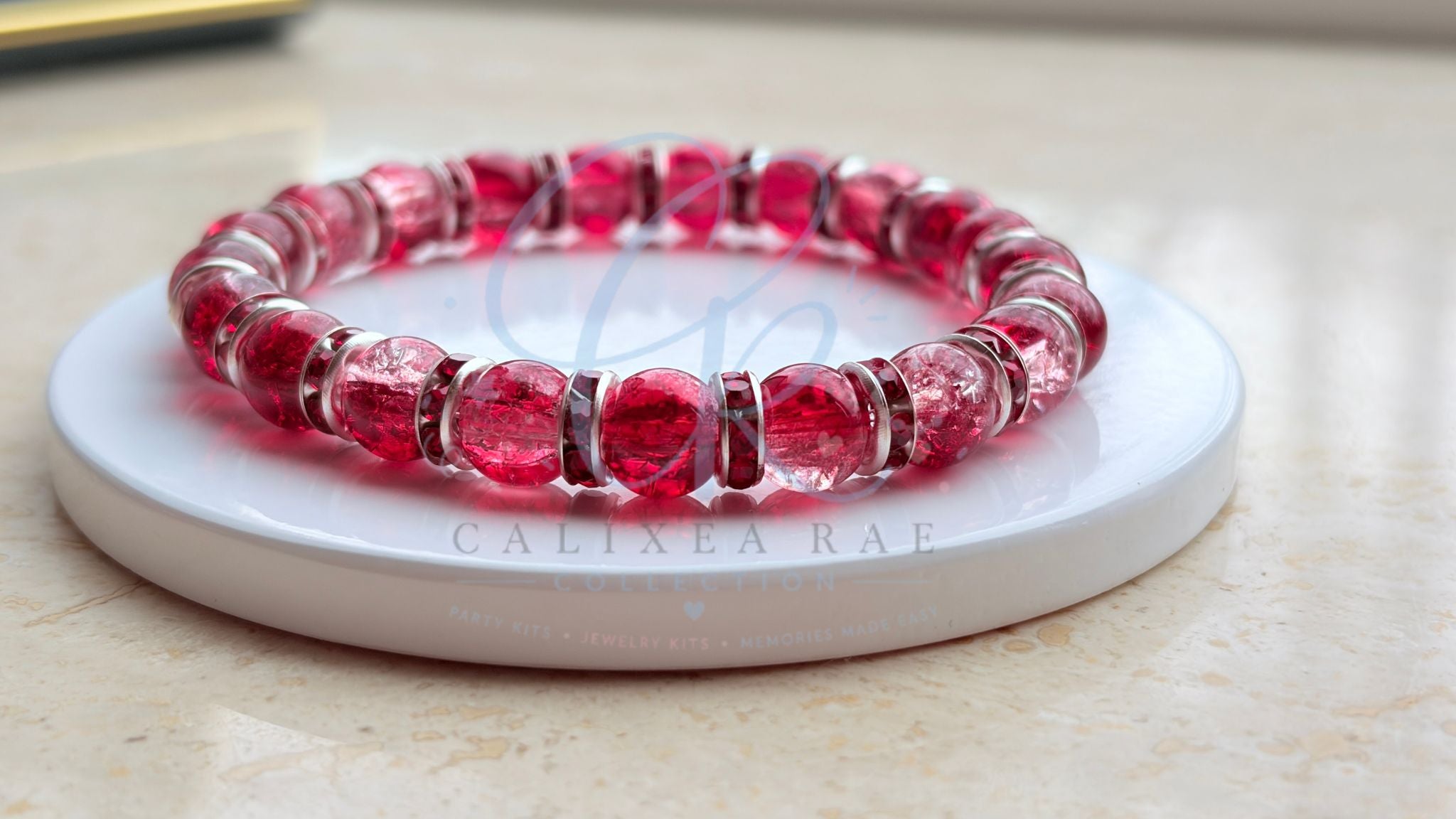 Red Crackle with Red Spacers